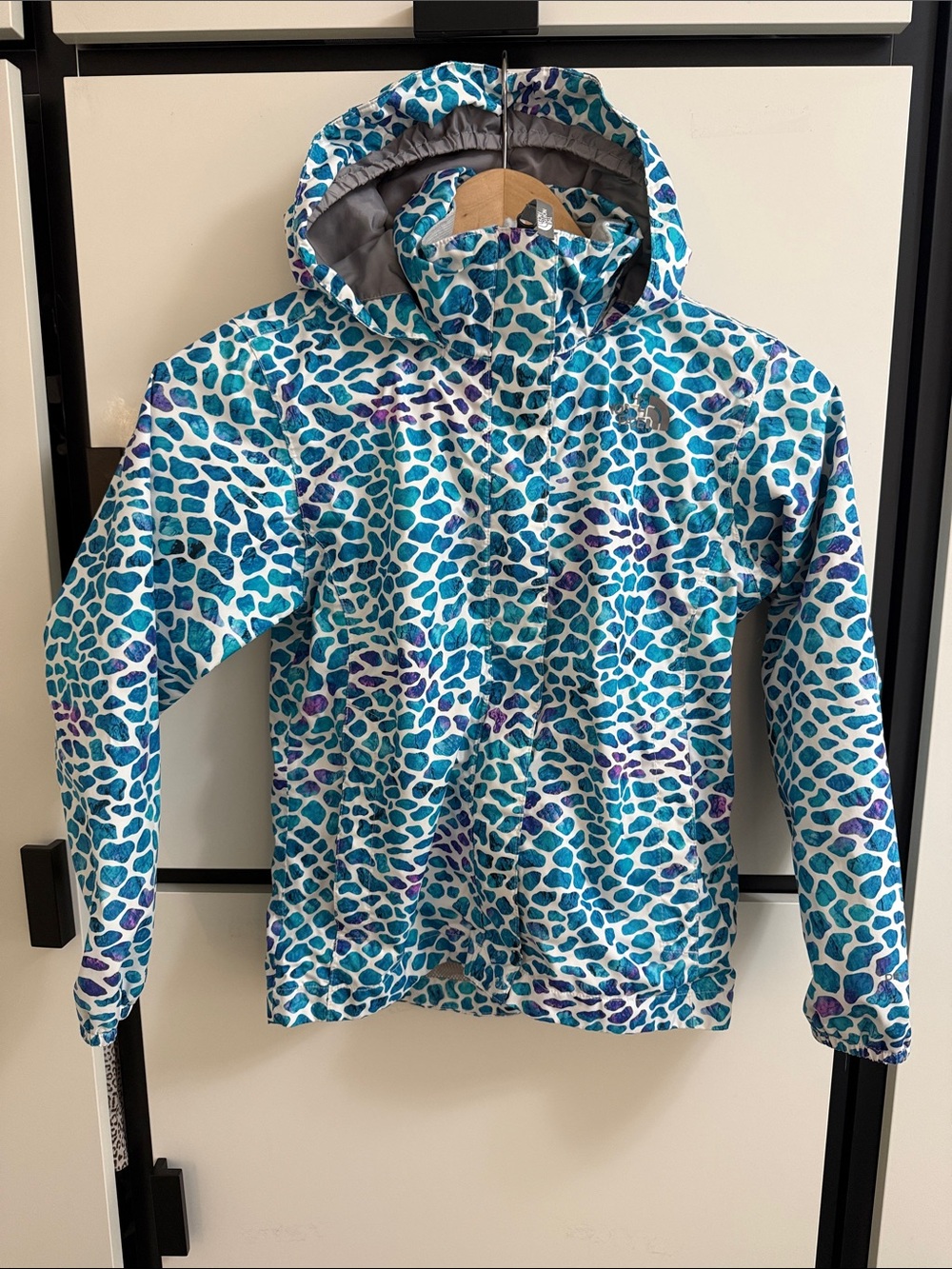 The North Face - Kids Hooded jacket in Teal, Blue & Purple Spot Print
